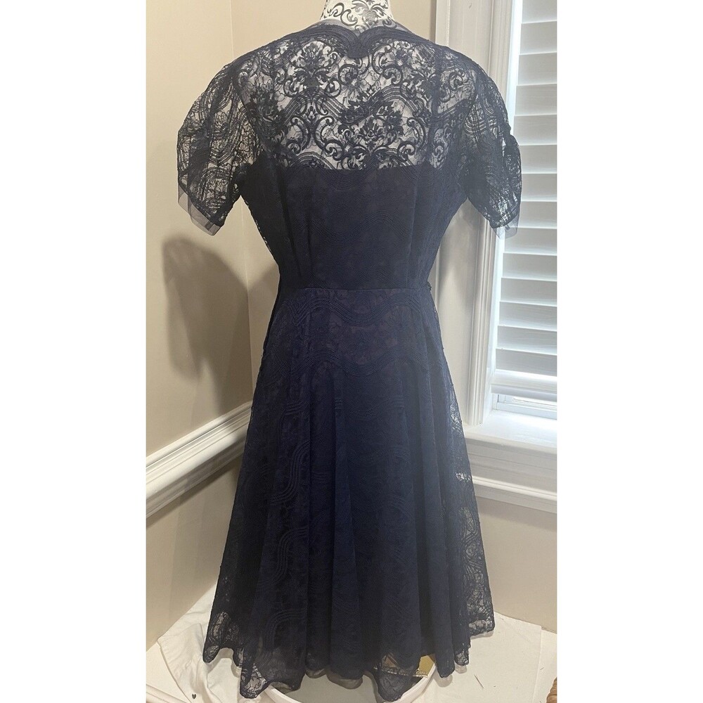 VTG 50’s Cocktail Prom Blue Lace Purple Taffeta Dress Womens Handmade*Flaw - Picture 6 of 16